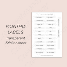Load image into Gallery viewer, MONTHLY LABELS Sticker Sheet
