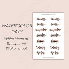 Load image into Gallery viewer, WATERCOLOR DAYS Sticker Sheet