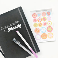 Load image into Gallery viewer, DOODLE DAISY CIRCLES Sticker Sheet
