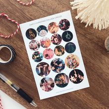 Load image into Gallery viewer, CHRISTMAS COLLAGE CIRCLES Sticker Sheet