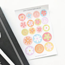 Load image into Gallery viewer, DOODLE DAISY CIRCLES Sticker Sheet
