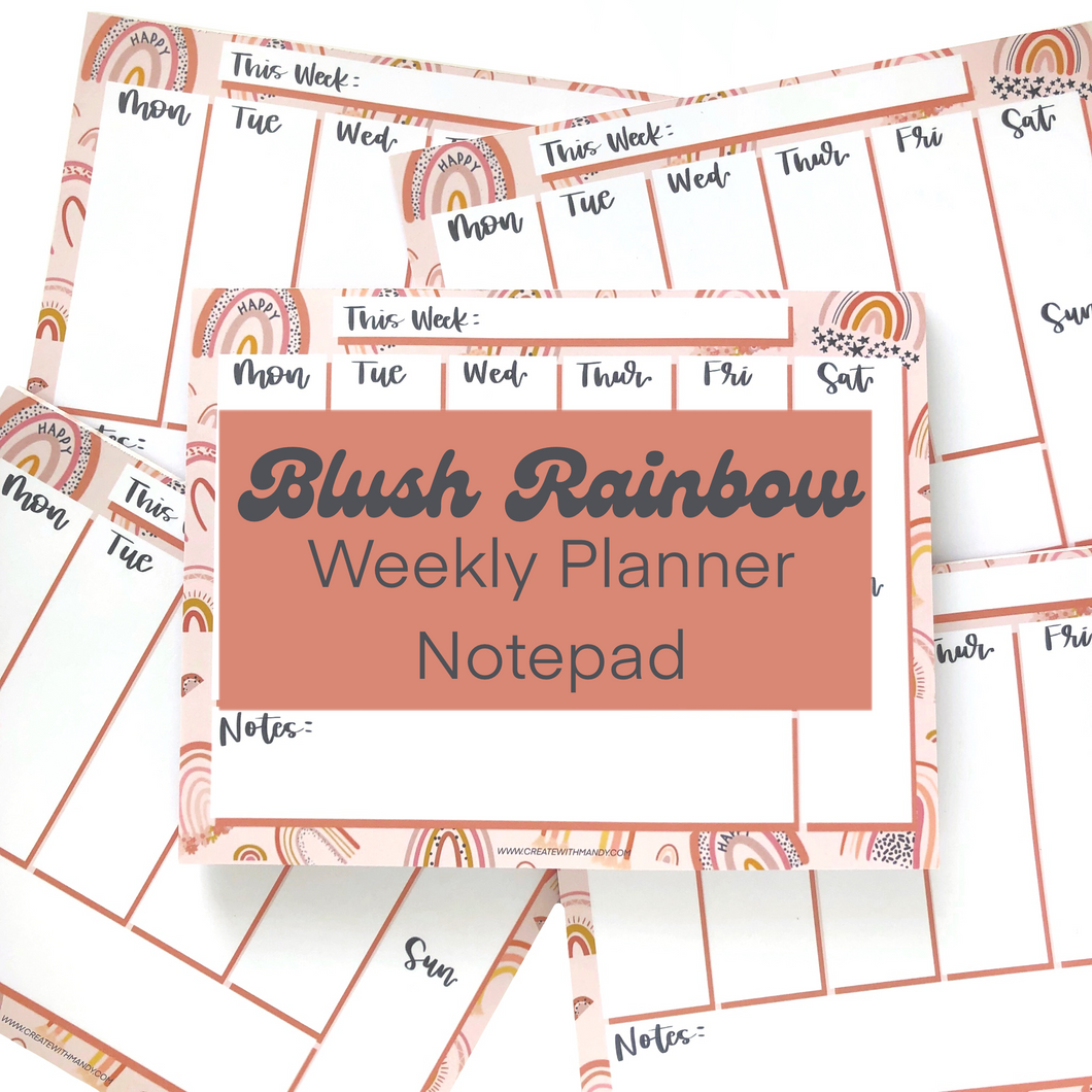 BLUSH RAINBOW Weekly Planner Notepad