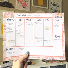 Load image into Gallery viewer, BLUSH RAINBOW Weekly Planner Notepad
