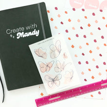 Load image into Gallery viewer, LINE ART BUTTERFLIES Transparent Sticker sheet