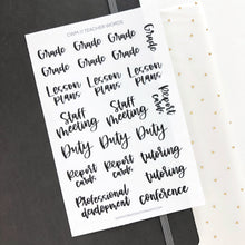 Load image into Gallery viewer, TEACHER WORDS Sticker Sheet