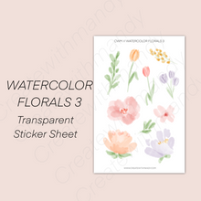 Load image into Gallery viewer, WATERCOLOR FLORALS 3 Sticker Sheet