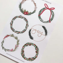 Load image into Gallery viewer, HOLIDAY WREATHS Sticker Sheet
