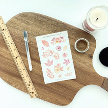 Load image into Gallery viewer, WATERCOLOR FALL LEAVES Sticker Sheet