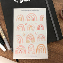 Load image into Gallery viewer, WATERCOLOR RAINBOWS Sticker Sheet
