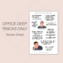 Load image into Gallery viewer, OFFICE DEEP TRACKS ONLY Sticker Sheet