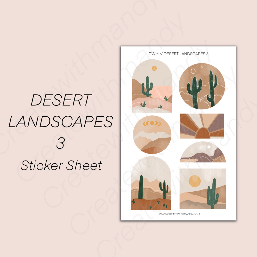 DESERT LANDSCAPES 3 Sticker Sheet