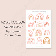 Load image into Gallery viewer, WATERCOLOR RAINBOWS Sticker Sheet