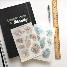 Load image into Gallery viewer, LINE ART SHELLS Transparent Sticker Sheet
