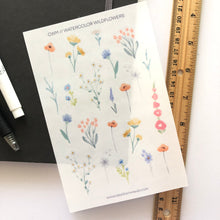 Load image into Gallery viewer, WATERCOLOR WILDFLOWERS Sticker Sheet
