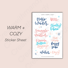 Load image into Gallery viewer, WARM + COZY Transparent Sticker Sheet