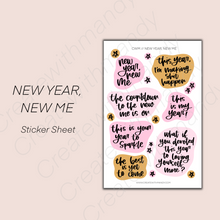 Load image into Gallery viewer, NEW YEAR, NEW ME Sticker Sheet
