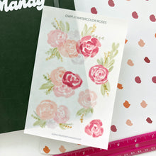 Load image into Gallery viewer, WATERCOLOR ROSES Transparent Sticker Sheet