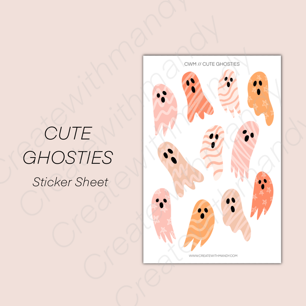CUTE GHOSTIES Sticker Sheet