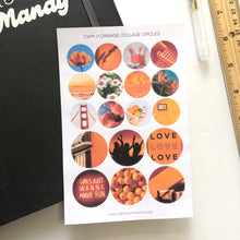 Load image into Gallery viewer, ORANGE COLLAGE CIRCLES Sticker Sheet