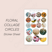 Load image into Gallery viewer, FLORAL COLLAGE CIRCLES Sticker Sheet