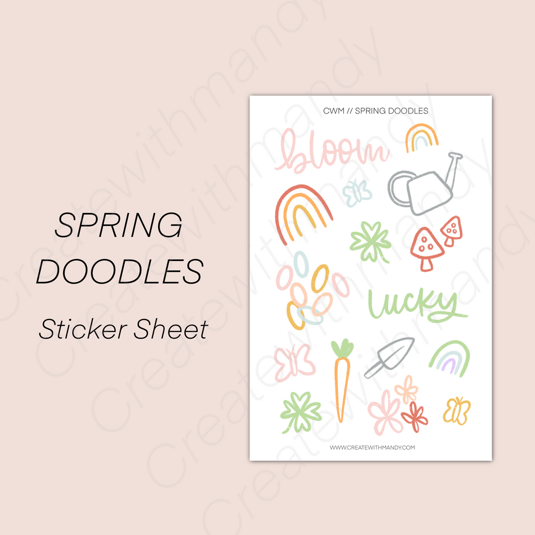 SPRING DOODLES Sticker Sheets