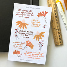 Load image into Gallery viewer, FALL FLORALS Sticker Sheet