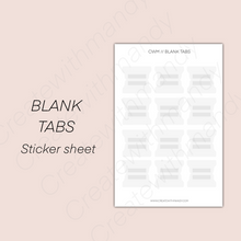 Load image into Gallery viewer, BLANK TABS Sticker Sheet