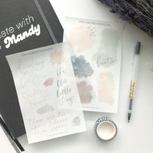 Load image into Gallery viewer, WATERCOLOR QUOTES Sticker Sheet