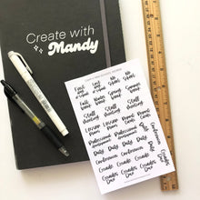 Load image into Gallery viewer, MINI SCHOOL WORDS Sticker Sheet
