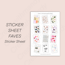 Load image into Gallery viewer, STICKER SHEET FAVES Sticker Sheet