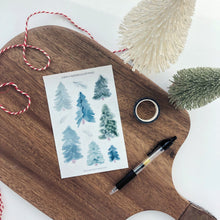 Load image into Gallery viewer, WATERCOLOR PINES Sticker Sheet