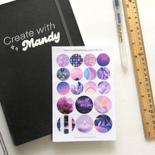 Load image into Gallery viewer, LAVENDER COLLAGE CIRCLES Sticker Sheet