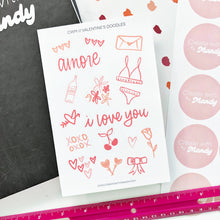 Load image into Gallery viewer, VALENTINES DOODLES Sticker Sheet