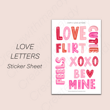 Load image into Gallery viewer, LOVE LETTERS Sticker Sheet