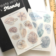 Load image into Gallery viewer, LINE ART SHELLS Transparent Sticker Sheet