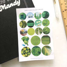 Load image into Gallery viewer, LIME COLLAGE CIRCLES Sticker Sheet