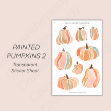 Load image into Gallery viewer, PAINTED PUMPKINS 2 Transparent Sticker Sheet
