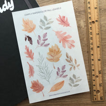 Load image into Gallery viewer, WATERCOLOR FALL LEAVES 2 Transparent Sticker Sheet
