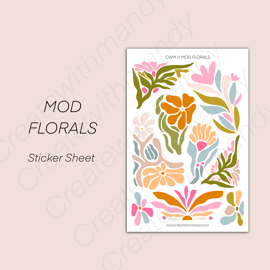 MOD FLORALS Sticker Sheet