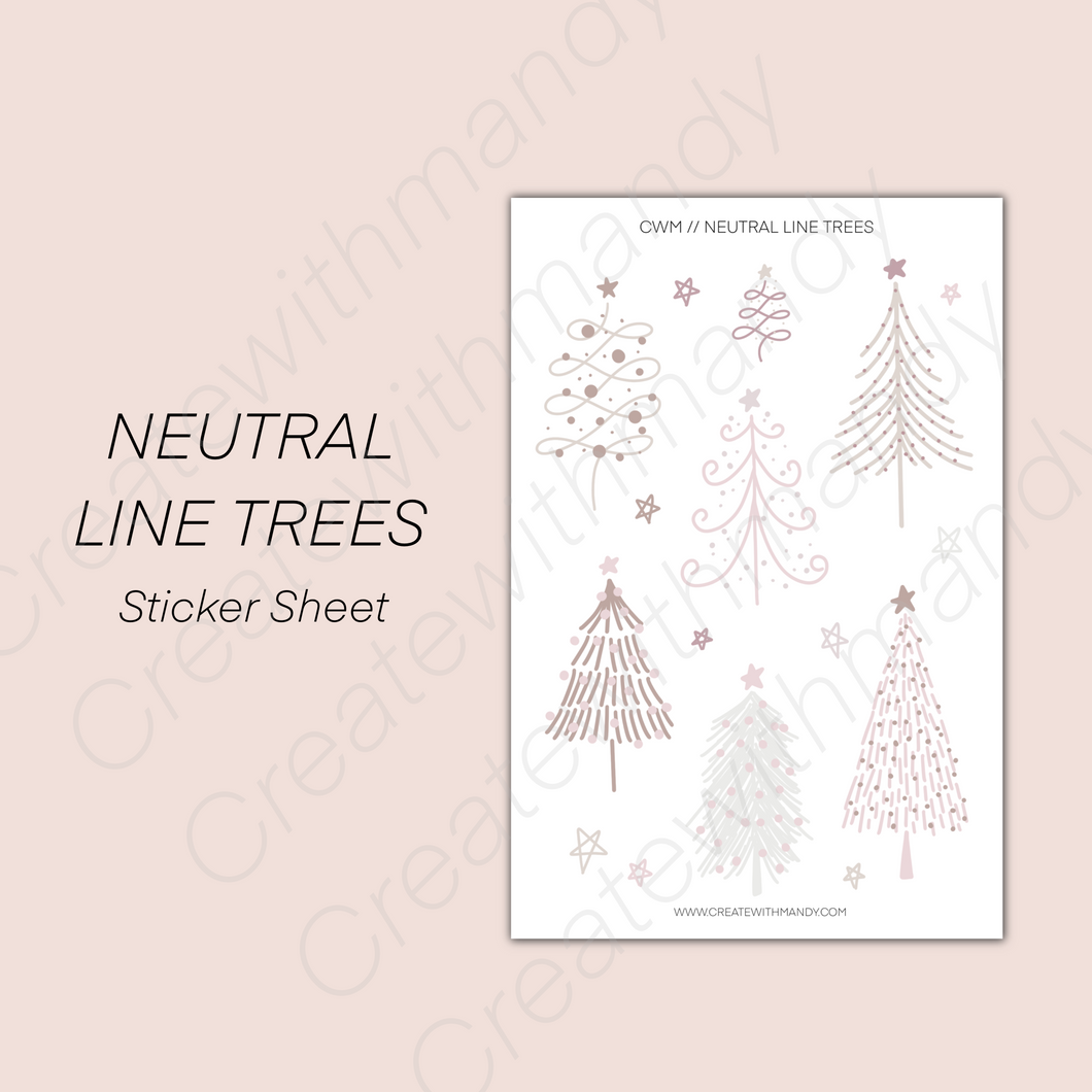 NEUTRAL LINE TREES Sticker Sheet