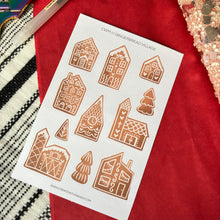 Load image into Gallery viewer, GINGERBREAD VILLAGE Sticker Sheet
