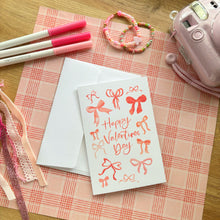 Load image into Gallery viewer, WATERCOLOR BOWS VALENTINE Greeting Card

