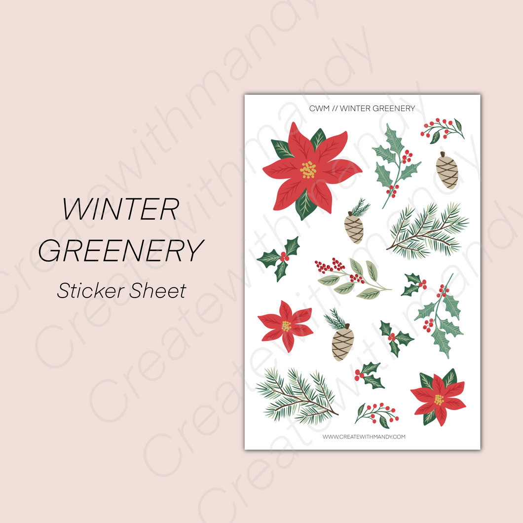 WINTER GREENERY Sticker Sheet