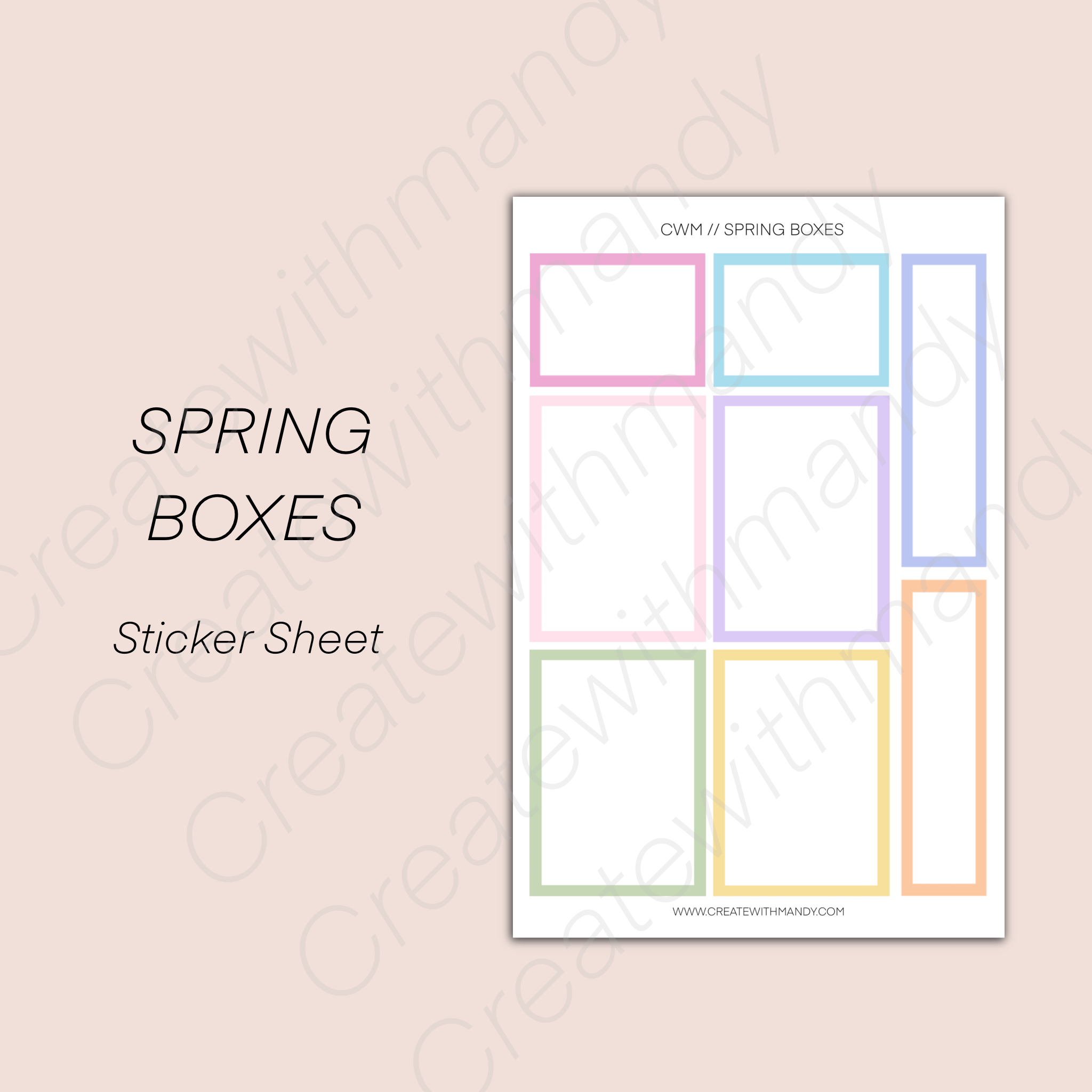 SPRING BOXES Sticker Sheet – CreatewithMandy