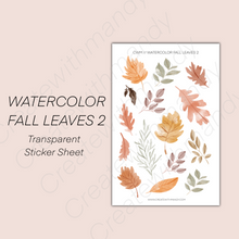 Load image into Gallery viewer, WATERCOLOR FALL LEAVES 2 Transparent Sticker Sheet
