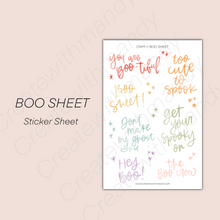 Load image into Gallery viewer, BOO SHEET Sticker Sheet

