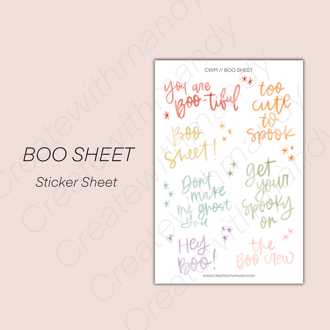 BOO SHEET Sticker Sheet