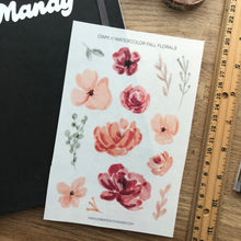 Load image into Gallery viewer, WATERCOLOR FALL FLORALS Transparent Sticker Sheet
