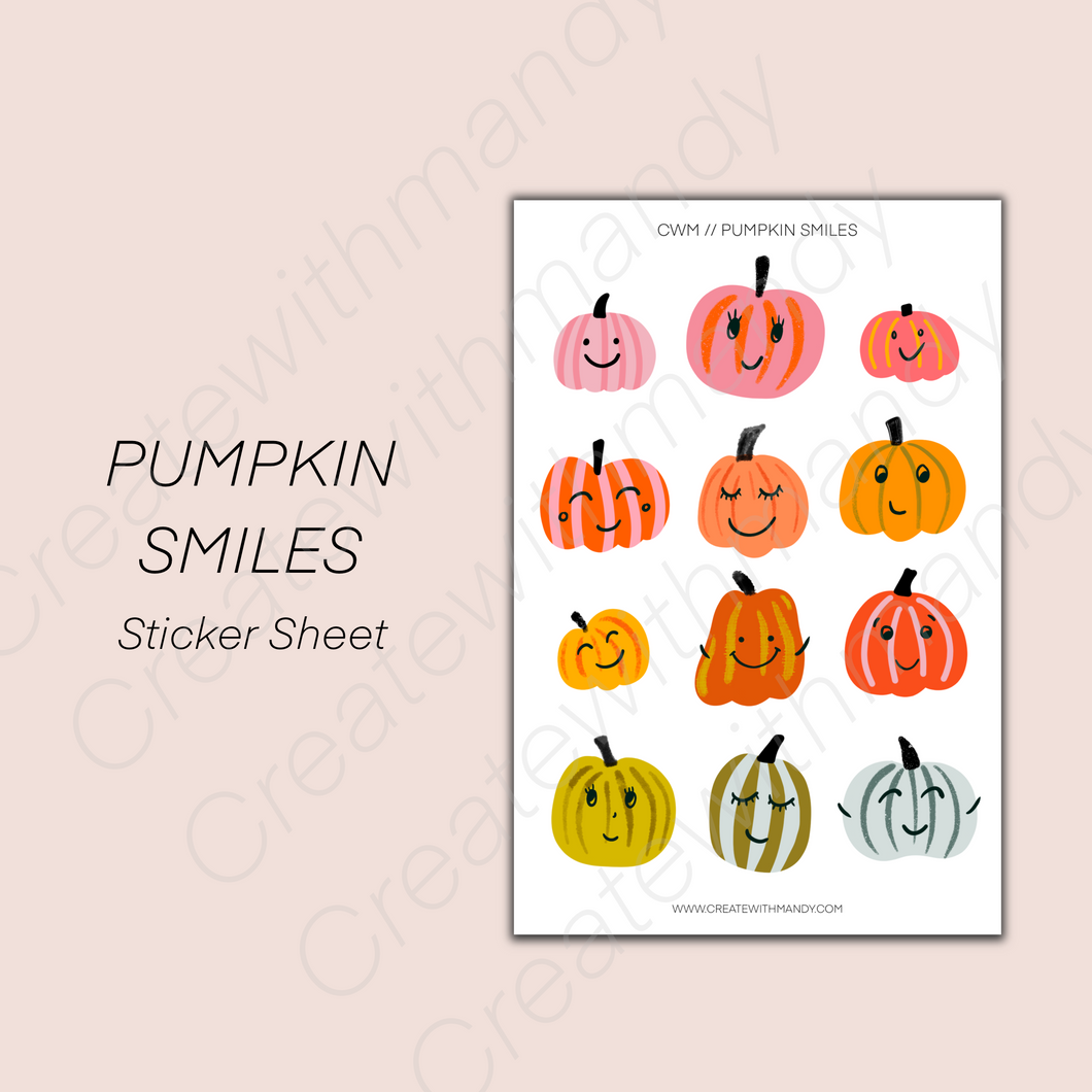 PUMPKIN SMILES Sticker Sheet