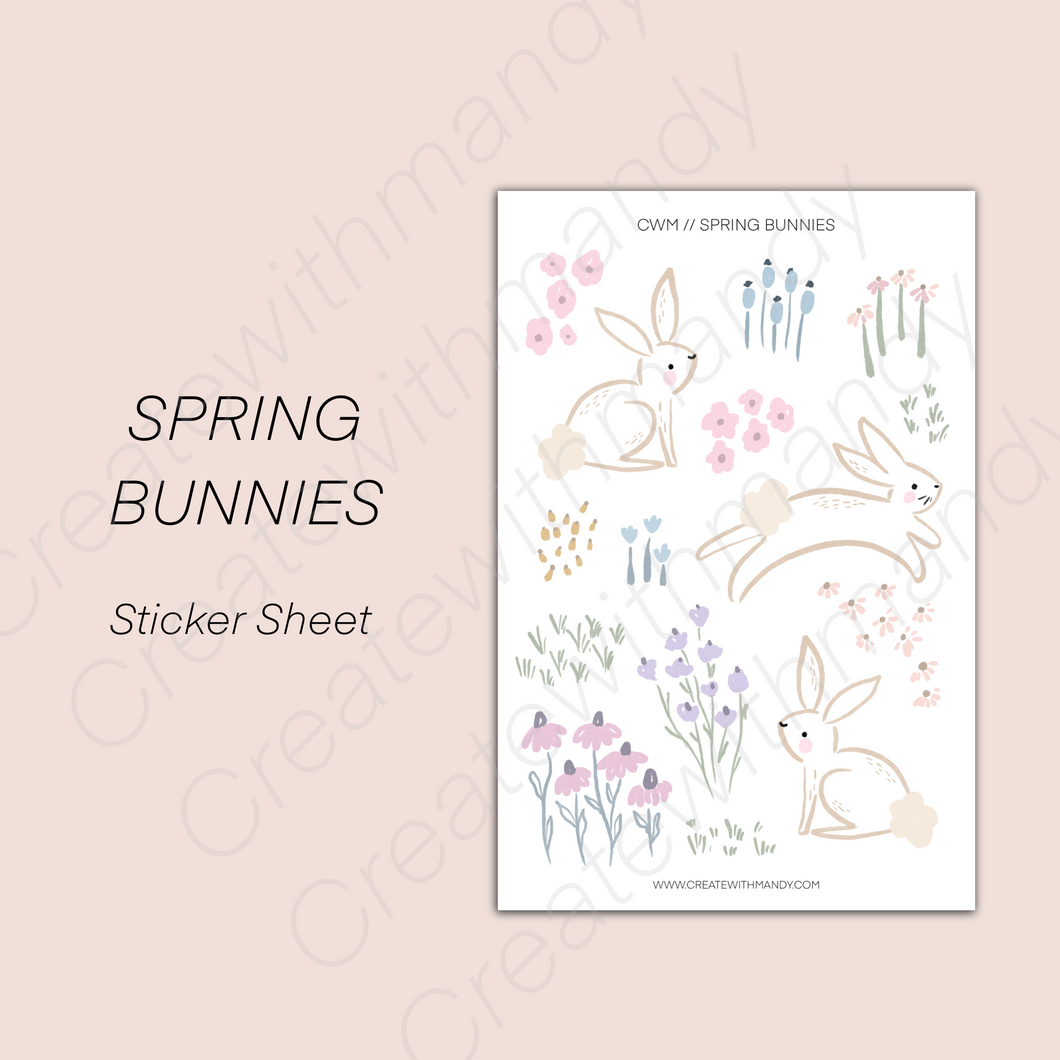 SPRING BUNNIES Sticker Sheet